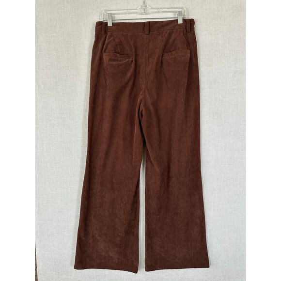Commense Revolve Brown Corduroy Wide Leg Pants Relaxed Fit Size XL - Picture 2 of 8